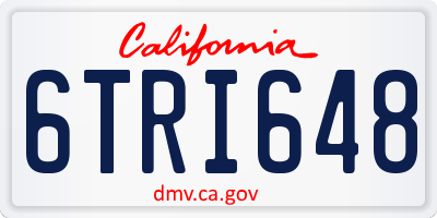 CA license plate 6TRI648