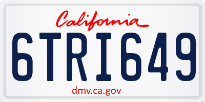 CA license plate 6TRI649