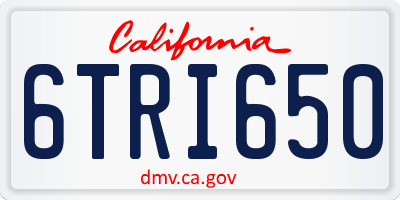 CA license plate 6TRI650