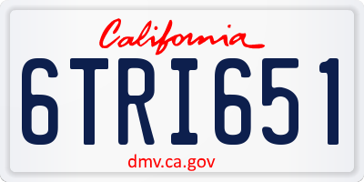 CA license plate 6TRI651