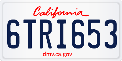 CA license plate 6TRI653