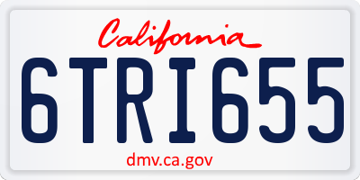 CA license plate 6TRI655
