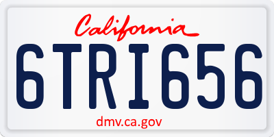 CA license plate 6TRI656