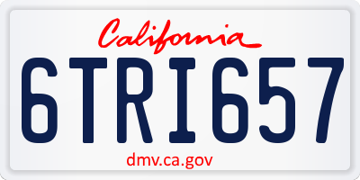 CA license plate 6TRI657