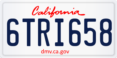 CA license plate 6TRI658