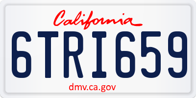 CA license plate 6TRI659