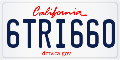 CA license plate 6TRI660