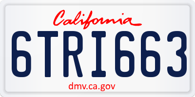 CA license plate 6TRI663