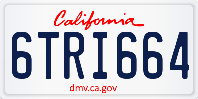 CA license plate 6TRI664