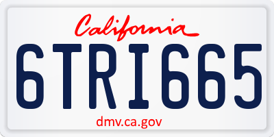 CA license plate 6TRI665