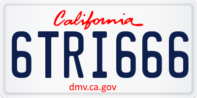 CA license plate 6TRI666