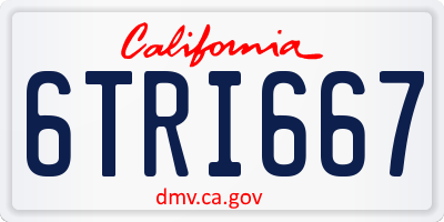 CA license plate 6TRI667