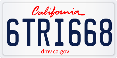 CA license plate 6TRI668