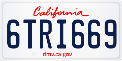 CA license plate 6TRI669