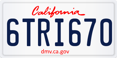 CA license plate 6TRI670