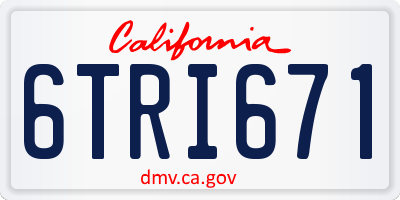 CA license plate 6TRI671