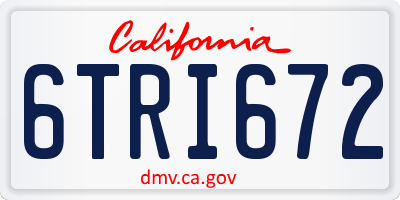 CA license plate 6TRI672
