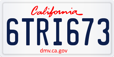 CA license plate 6TRI673