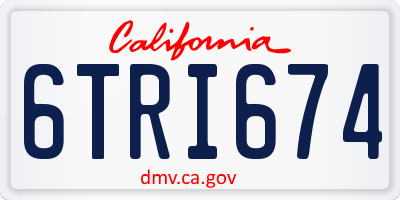 CA license plate 6TRI674