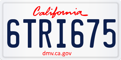 CA license plate 6TRI675
