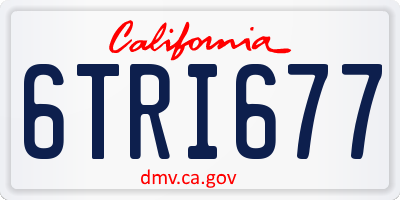 CA license plate 6TRI677