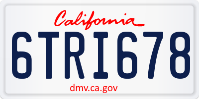 CA license plate 6TRI678
