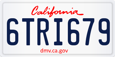 CA license plate 6TRI679