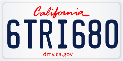CA license plate 6TRI680