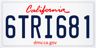 CA license plate 6TRI681