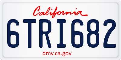 CA license plate 6TRI682