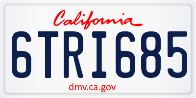 CA license plate 6TRI685
