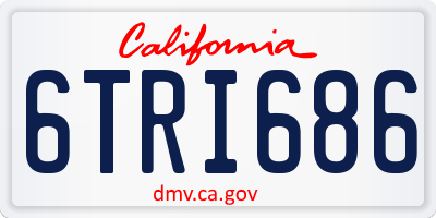 CA license plate 6TRI686