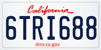 CA license plate 6TRI688