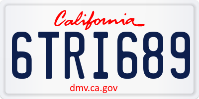 CA license plate 6TRI689