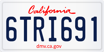 CA license plate 6TRI691
