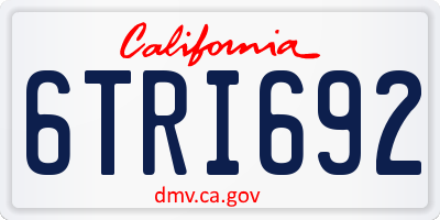 CA license plate 6TRI692