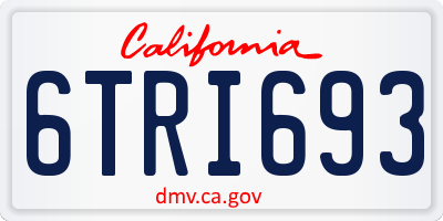 CA license plate 6TRI693