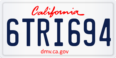 CA license plate 6TRI694