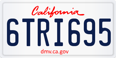 CA license plate 6TRI695