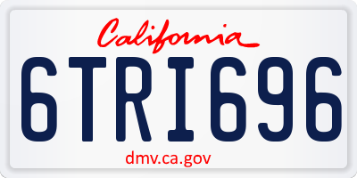 CA license plate 6TRI696