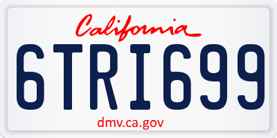 CA license plate 6TRI699