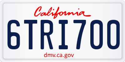 CA license plate 6TRI700