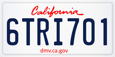 CA license plate 6TRI701