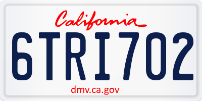 CA license plate 6TRI702