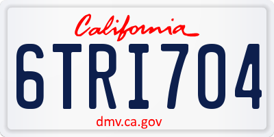 CA license plate 6TRI704