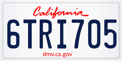 CA license plate 6TRI705