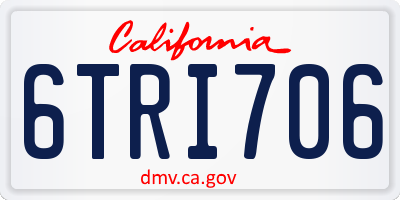 CA license plate 6TRI706