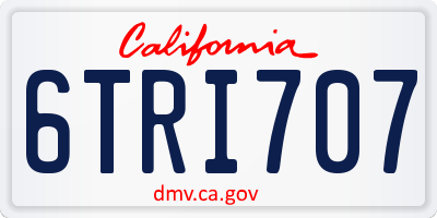 CA license plate 6TRI707