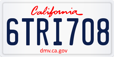 CA license plate 6TRI708