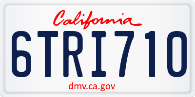 CA license plate 6TRI710
